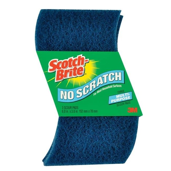 Scotch-Brite Scotch Brite 1452309 3 x 6 in. Scotch-Brite for Multi-Purpose Scouring Pads; Blue - Pack of 3 1452309 - main
